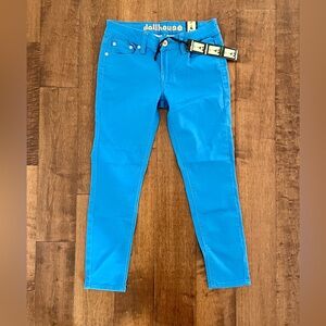 NWT dollhouse vintage y2k indie sleaze blue capri pants punk grunge size 7